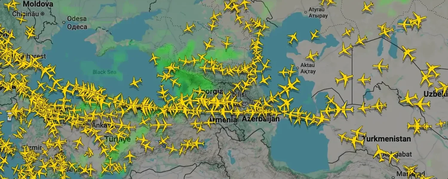Транзит через Грузію виріс через закриття неба на Близькому Сході до 2 тис. рейсів на добу